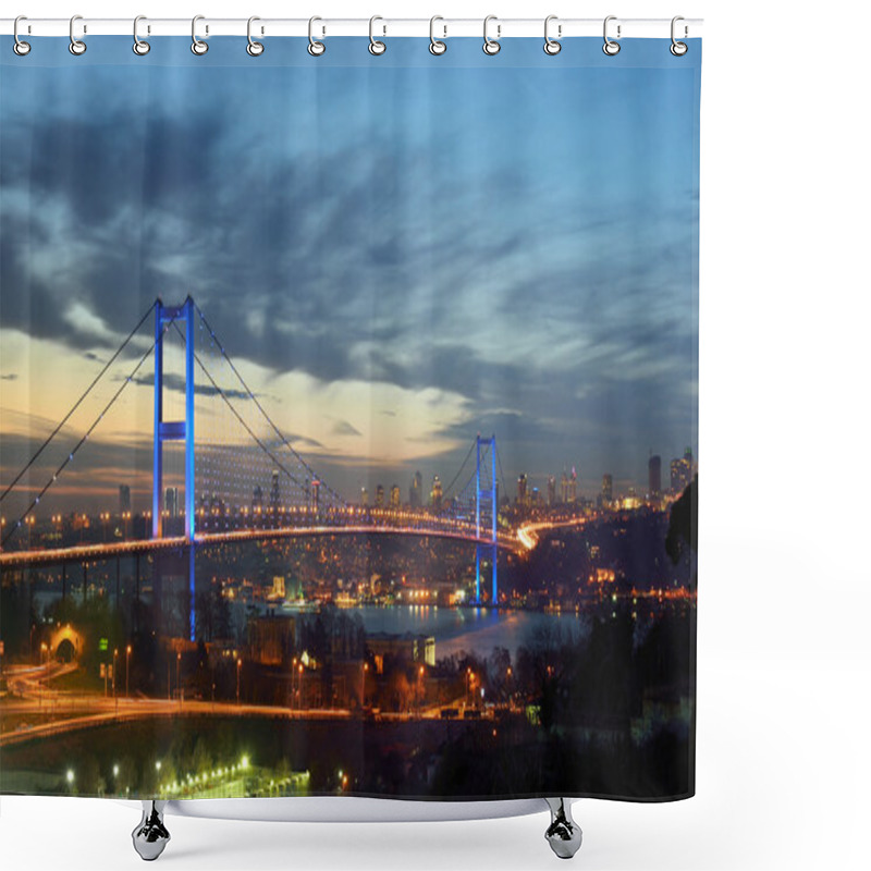 Personality  Night Golden Gate Bridge And The Lights Istanbul, Turkey Shower Curtains