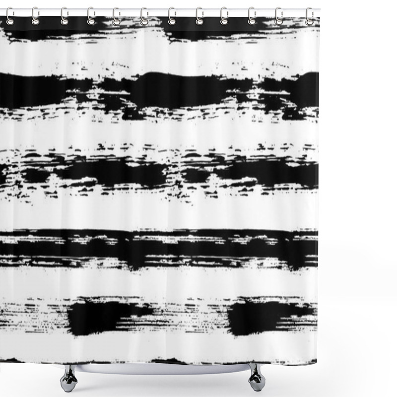 Personality  Painted Stripe Pattern Brush Strokes Shower Curtains