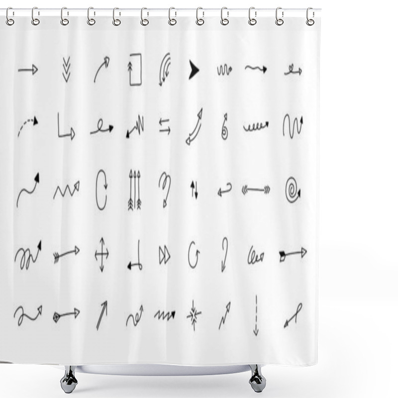 Personality  A Collection Of Hand-drawn Arrow Illustrations. Variety Of Cute Arrows For Design Elements. Shower Curtains