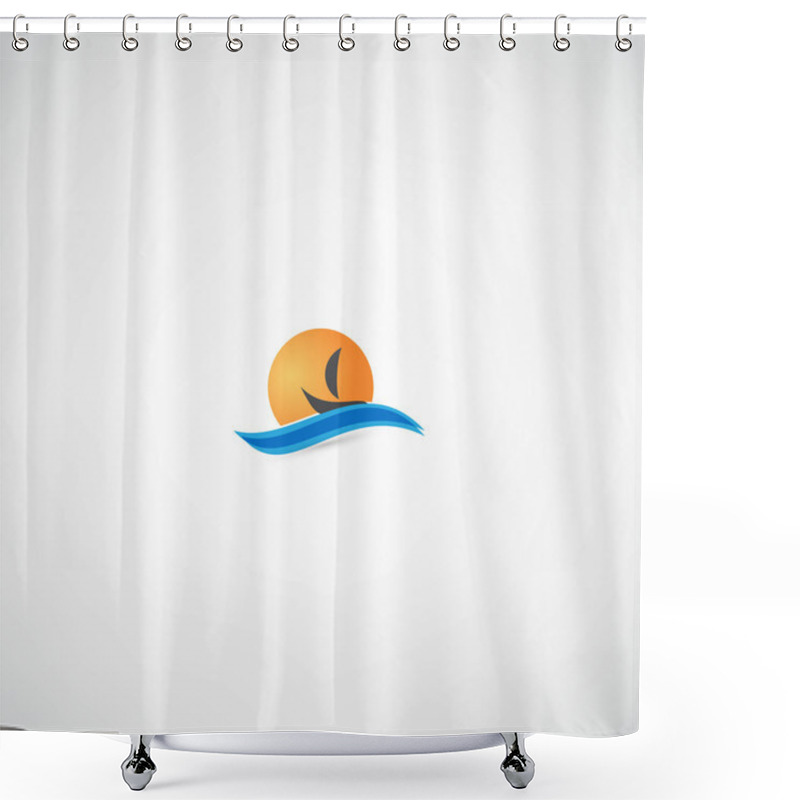 Personality  Yacht Icon Shower Curtains