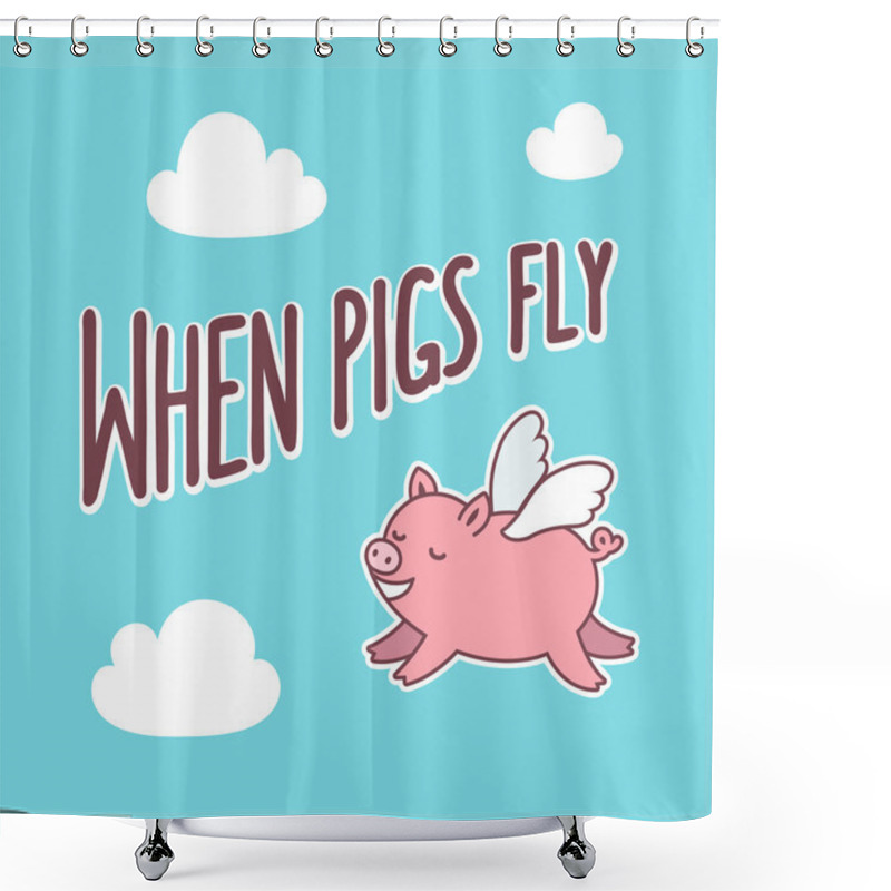 Personality  When Pigs Fly Shower Curtains