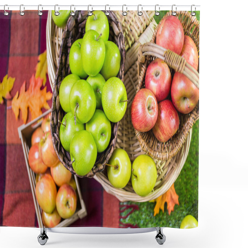 Personality  Freshly Picked Organic Apples Shower Curtains