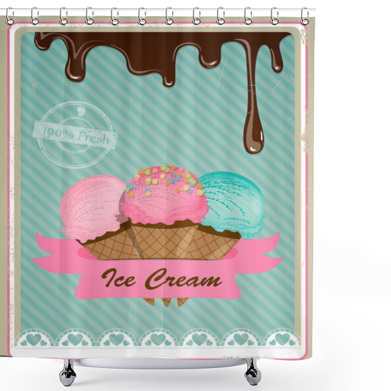 Personality  Ice Cream Shower Curtains