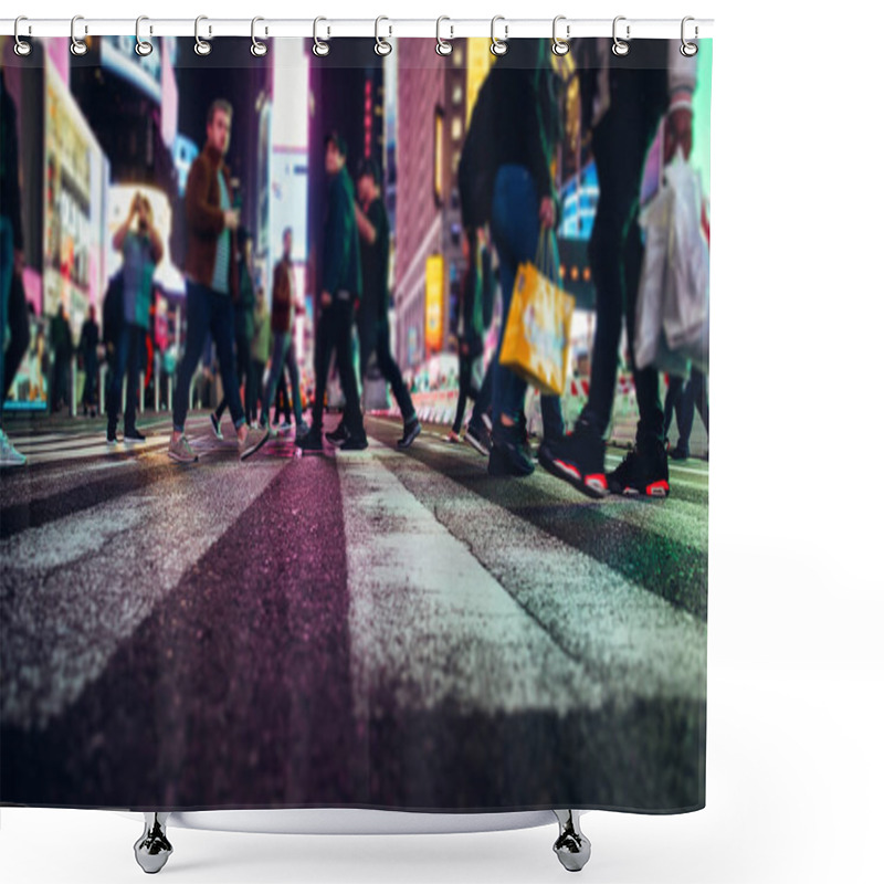 Personality  Time Square At Night, Blurried Concept Photo In New York Shower Curtains