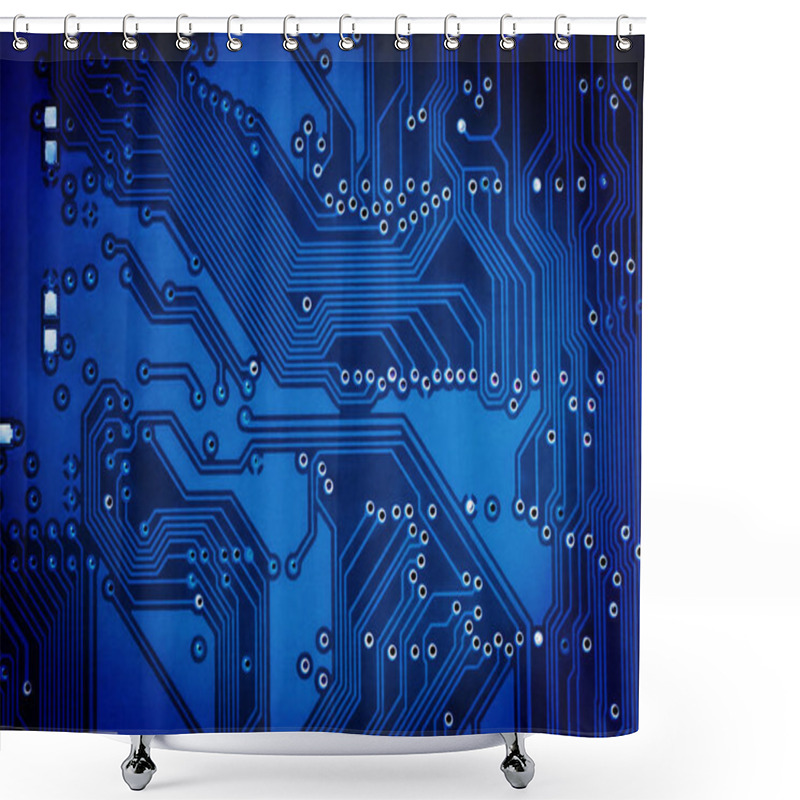 Personality  Abstract Blue Circuit Digital Background Shower Curtains