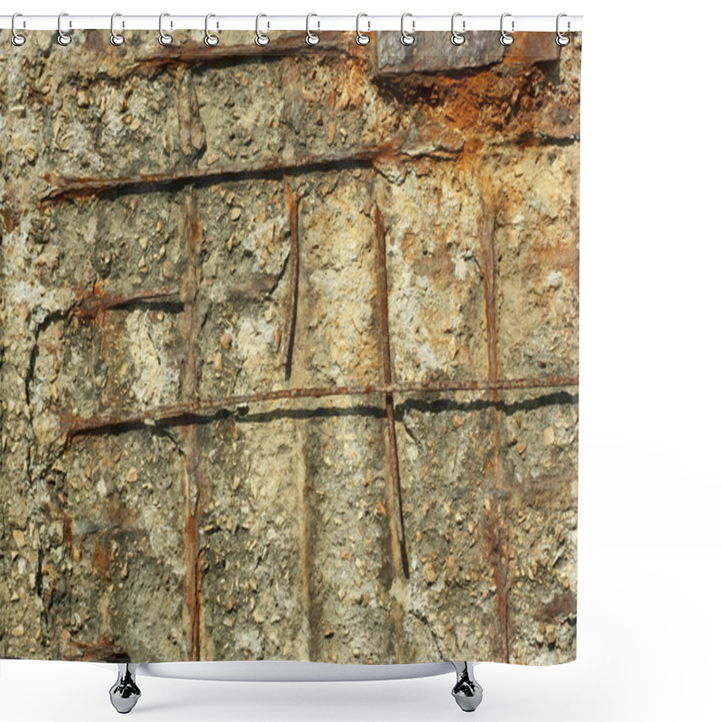 Personality  Rusty Reinforced Concrete Structures Shower Curtains