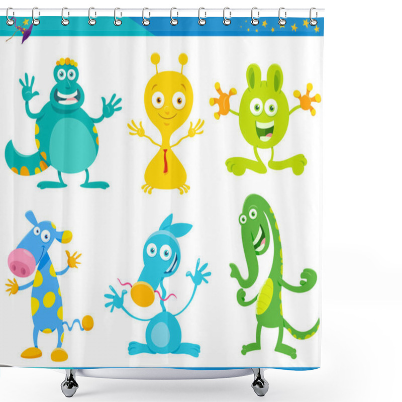 Personality  Cartoon Fantasy Monster Characters Set Shower Curtains