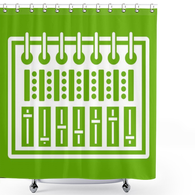 Personality  Music Equalizer Console Icon Green Shower Curtains