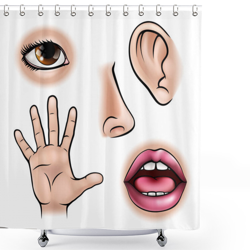 Personality  Five Senses Design Shower Curtains