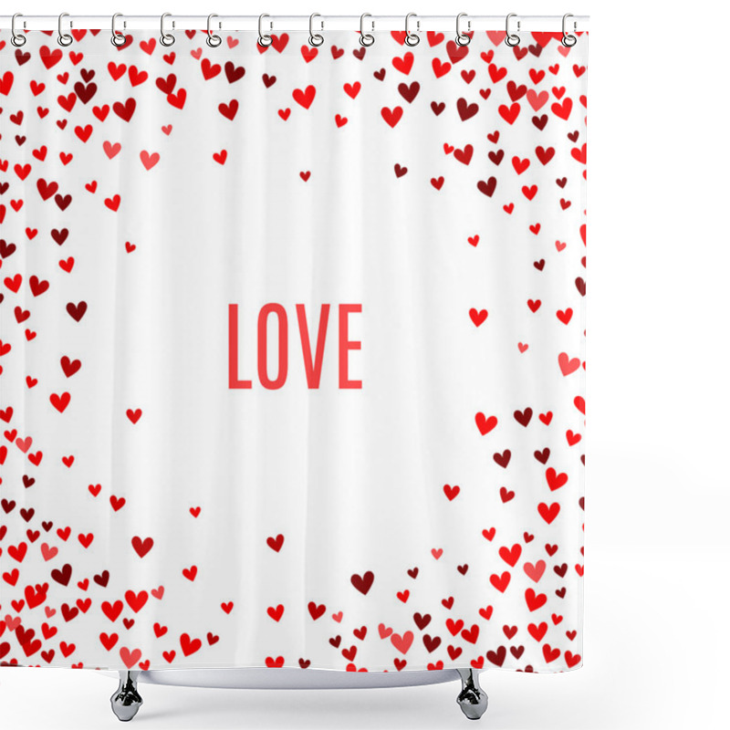 Personality  Romantic Red Heart Background. Vector Illustration Shower Curtains