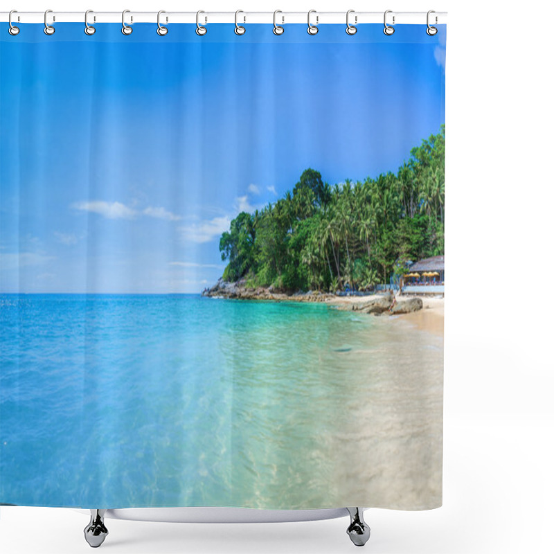 Personality  Paradise Beach With Golden Sand, Thailand Shower Curtains