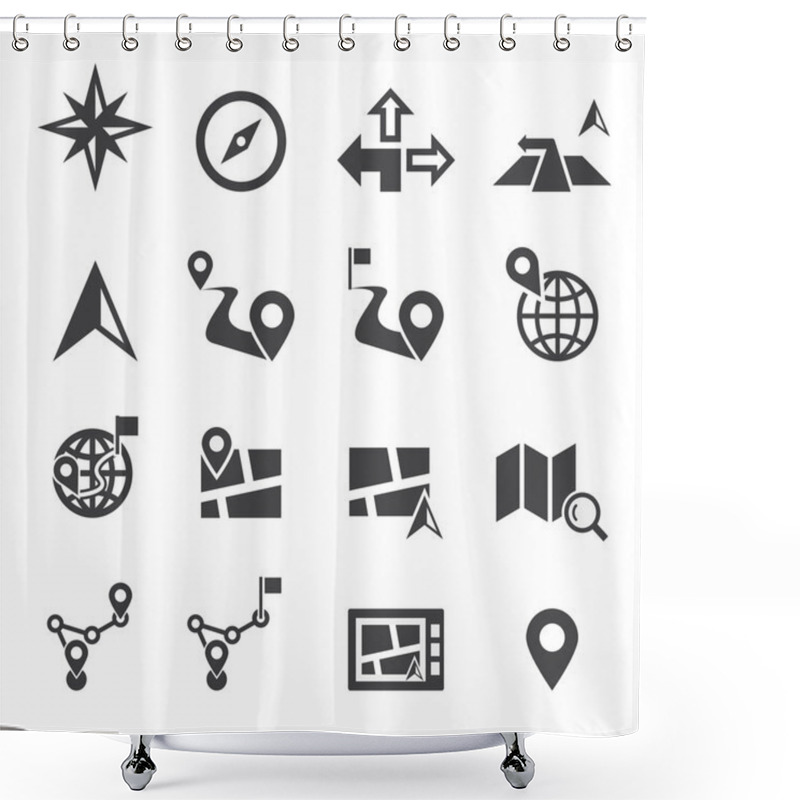 Personality  Navigation Icon Shower Curtains