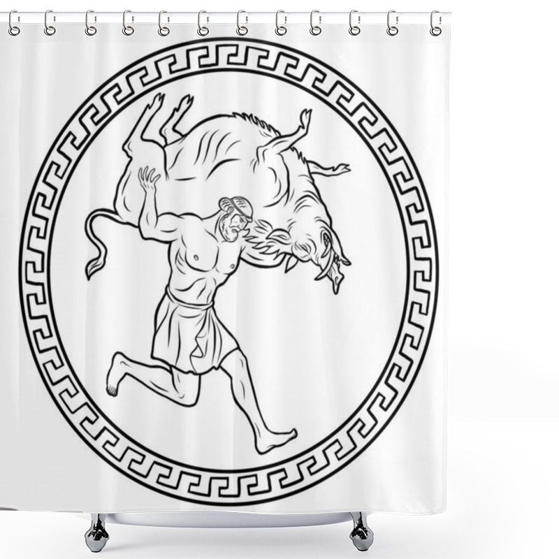 Personality  Erymanthian Boar. 12 Labours Of Hercules Heracles Shower Curtains