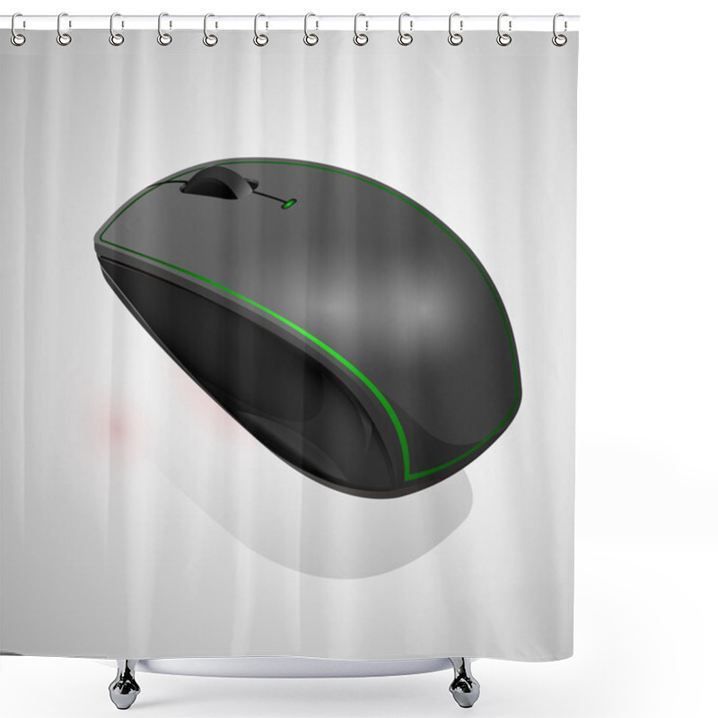 Personality  Computer Mouse. Vector Design Shower Curtains