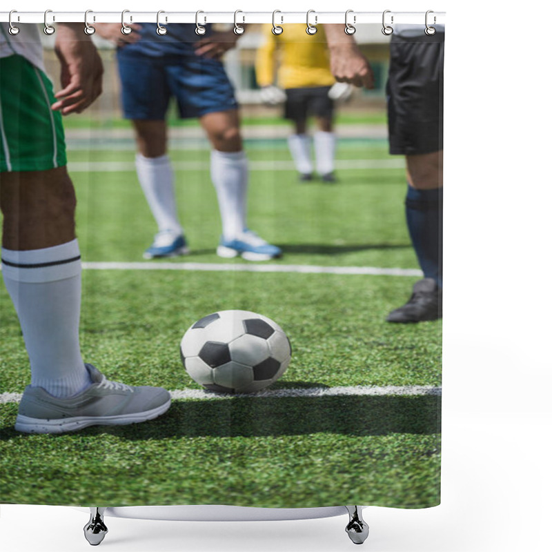 Personality  Soccer Players At Pitch Shower Curtains