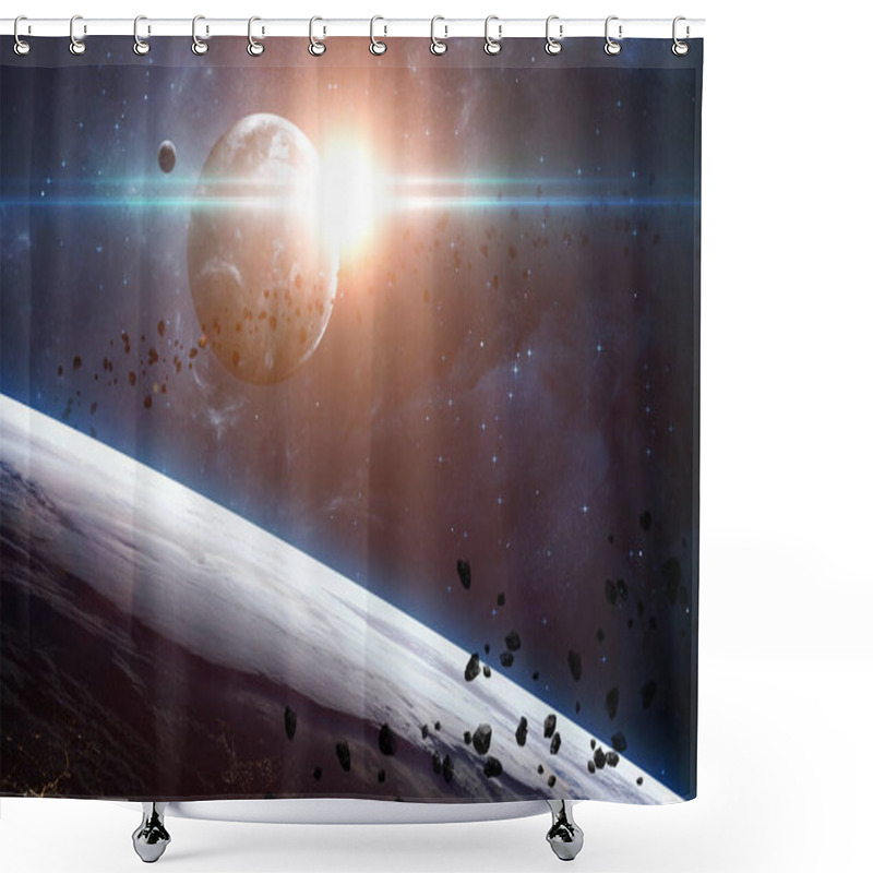 Personality  Universe Scene With Planets Shower Curtains