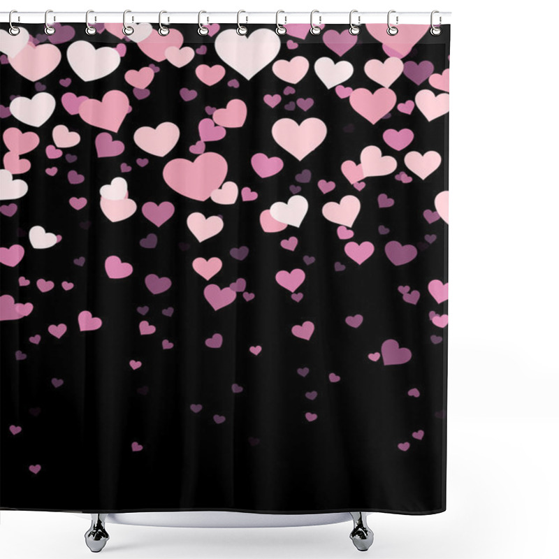 Personality  Black Background With Hearts Shower Curtains