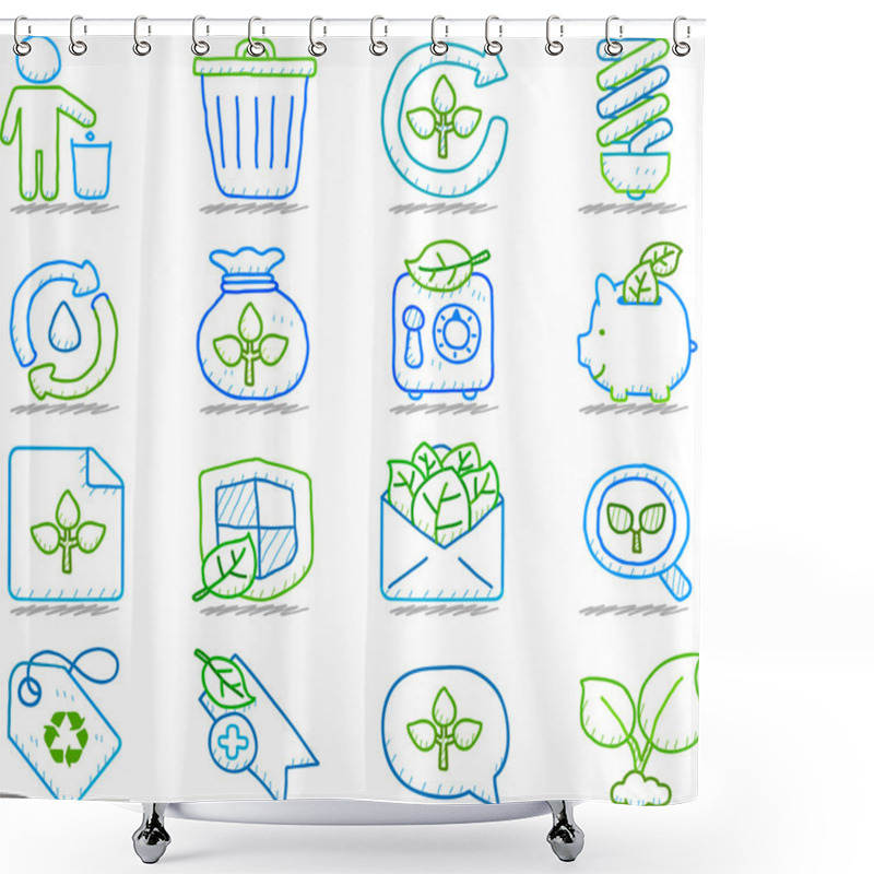 Personality  Hand Drawn Environment Shower Curtains