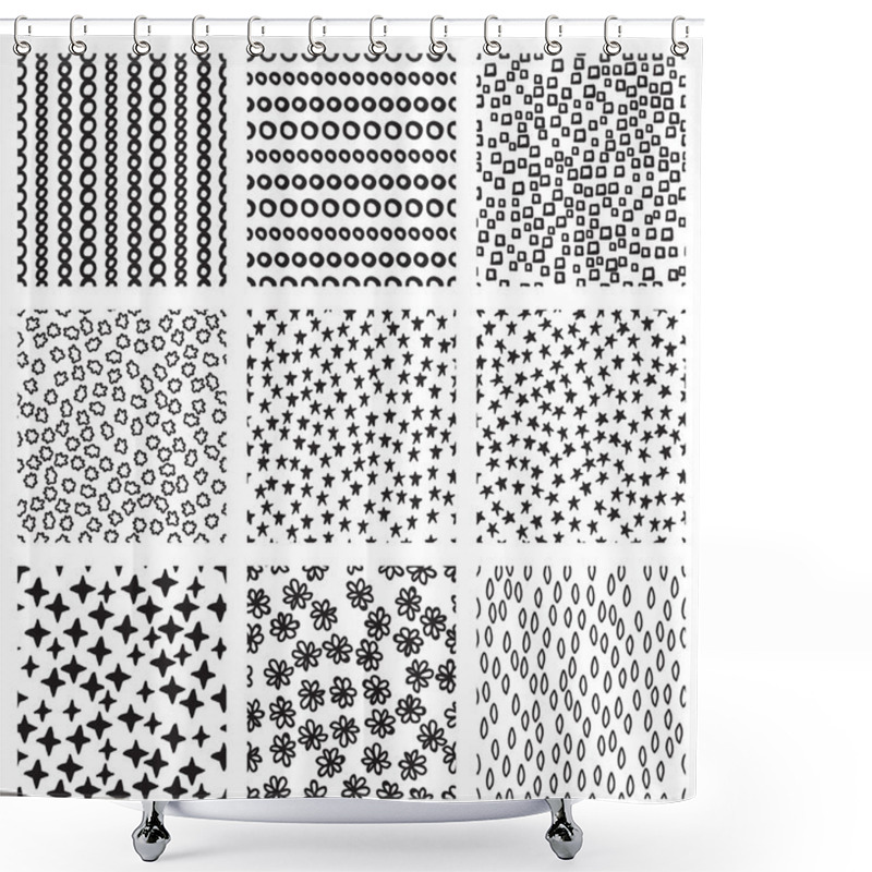 Personality  Set Of Nine Texture Patterns Shower Curtains