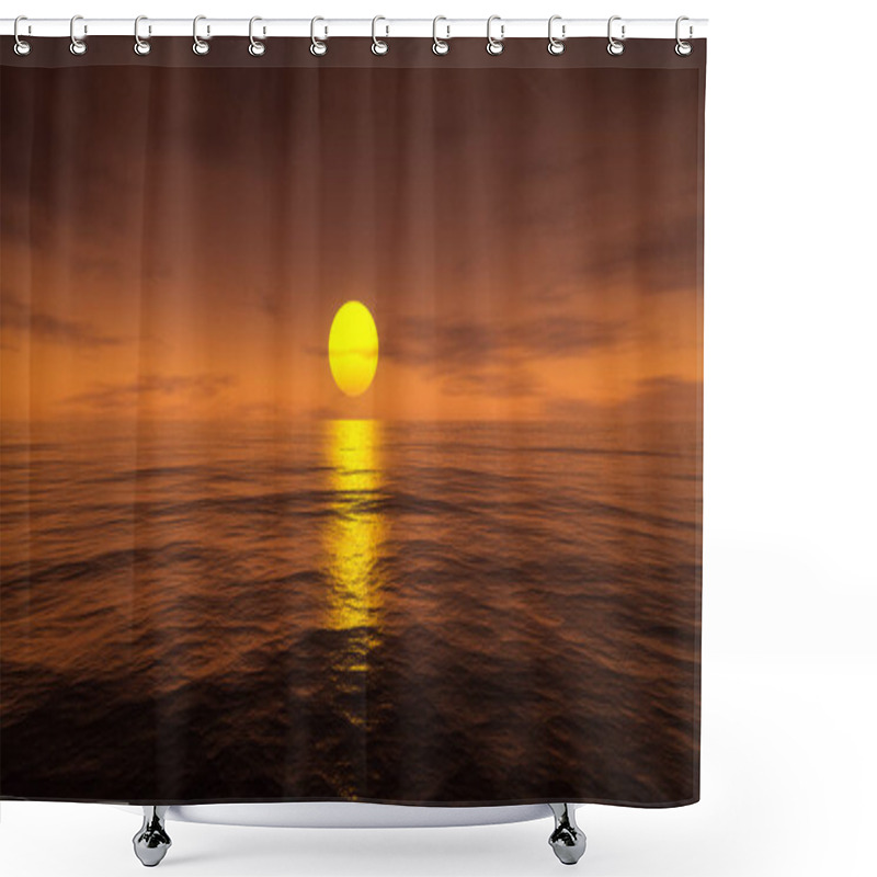 Personality  A Sunset Over The Sea Shower Curtains