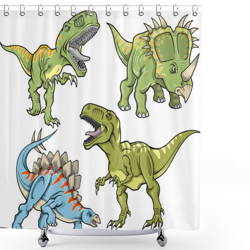 Personality  Dinosaur Vector Design Elements Illustration Set Shower Curtains