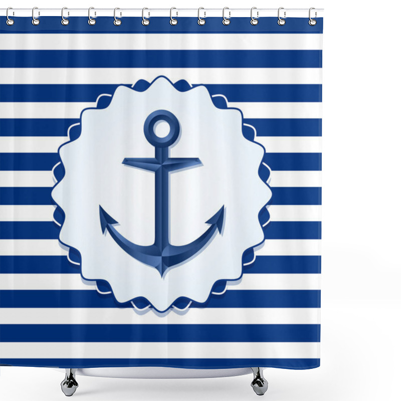 Personality  Anchor Badge Shower Curtains