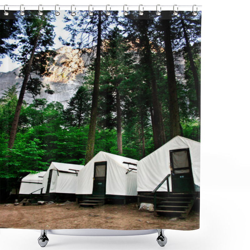 Personality  Curry Village, Yosemite National Park Shower Curtains