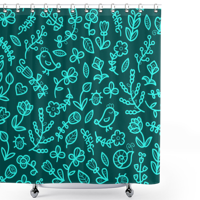 Personality  Summer Floral Pattern Shower Curtains