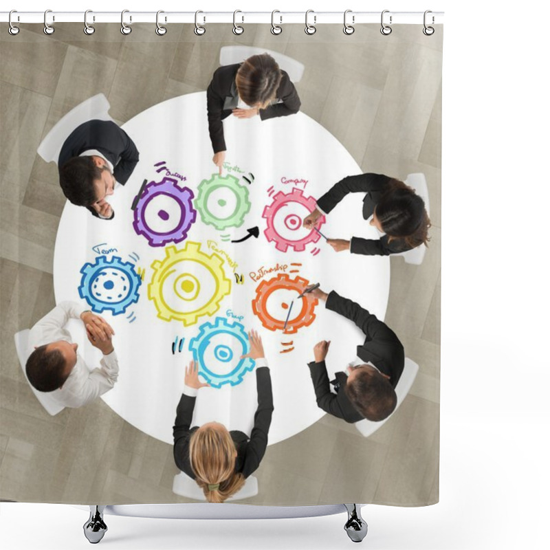 Personality  Teamwork Of Businesspeople Shower Curtains