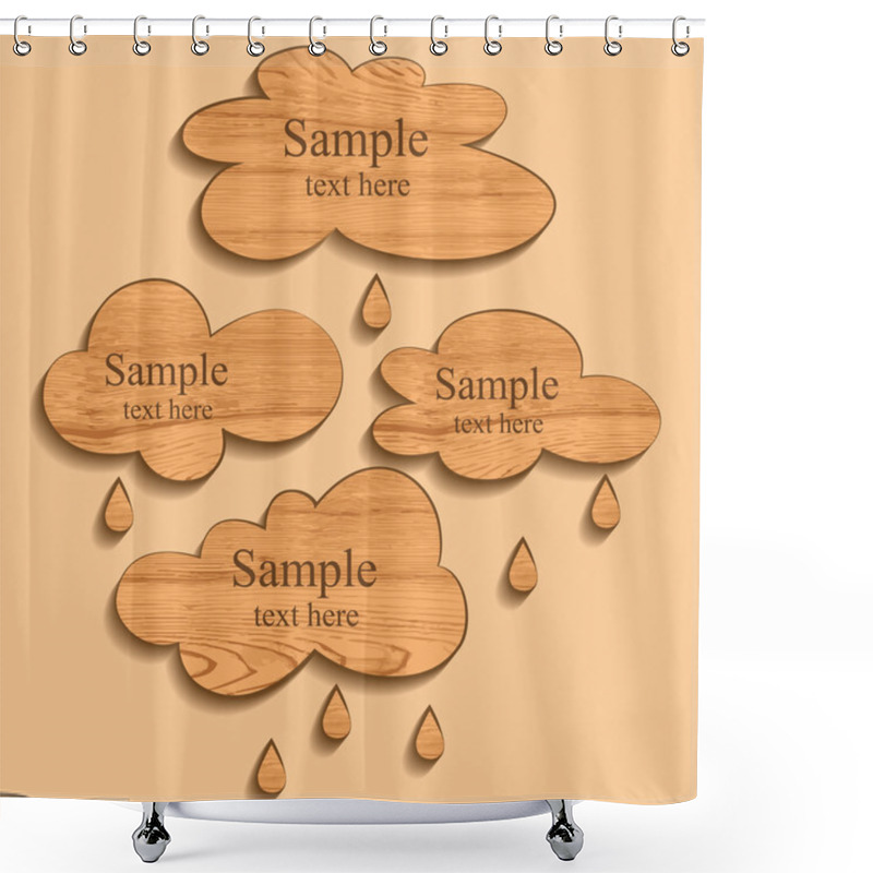 Personality  Wooden Clouds Vector Illustration  Shower Curtains