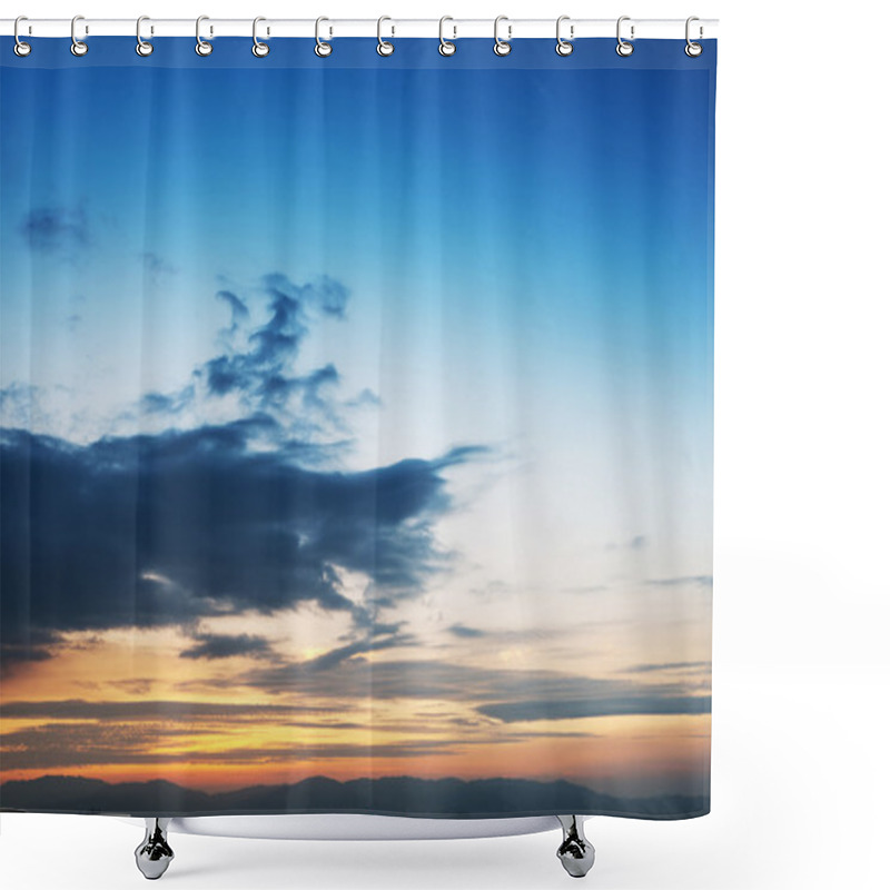 Personality  Sunset With Clouds Shower Curtains