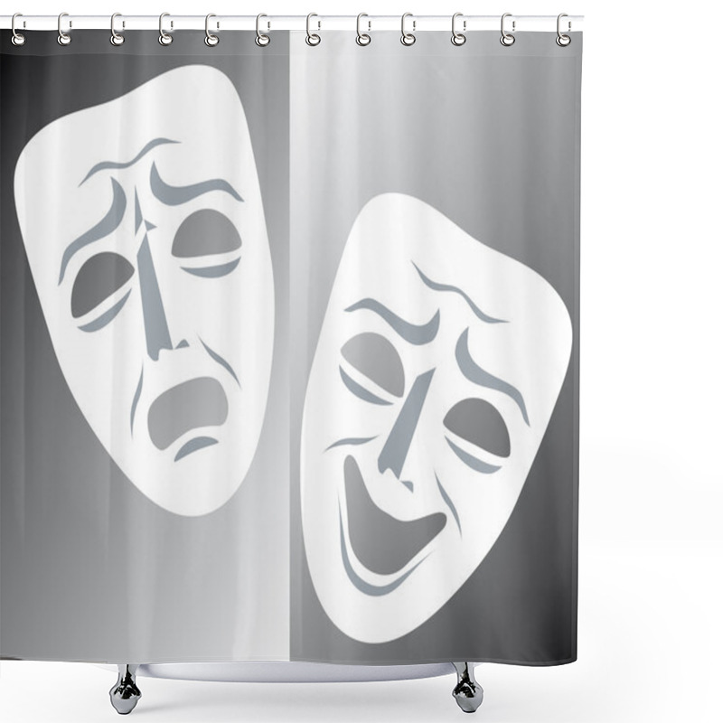 Personality  Mask Theater. Abstract Image Shower Curtains