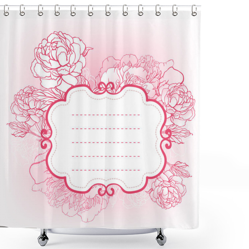 Personality  Beautiful Peony Bouquet Design Shower Curtains