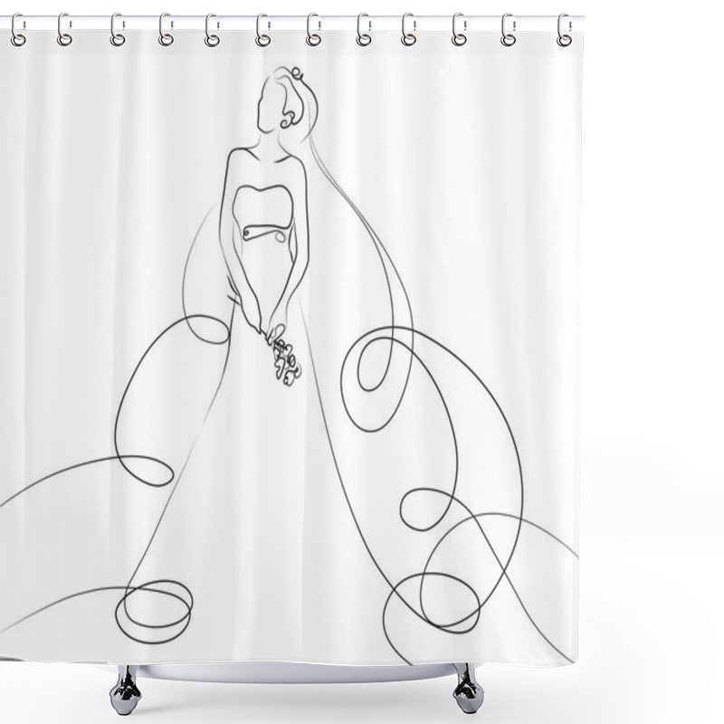 Personality  Bride Shower Curtains