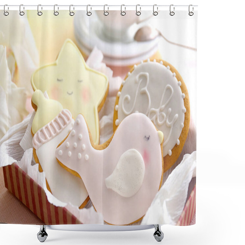 Personality  Delicious Baby Shower Cookies Shower Curtains