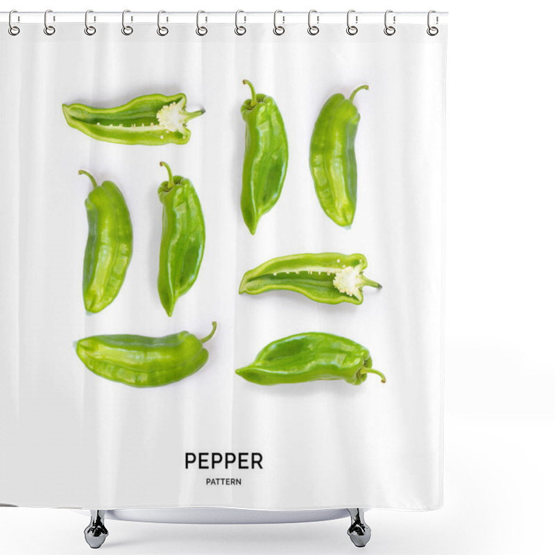 Personality  Pattern Of Peppers Laid Out Symetrically Shower Curtains