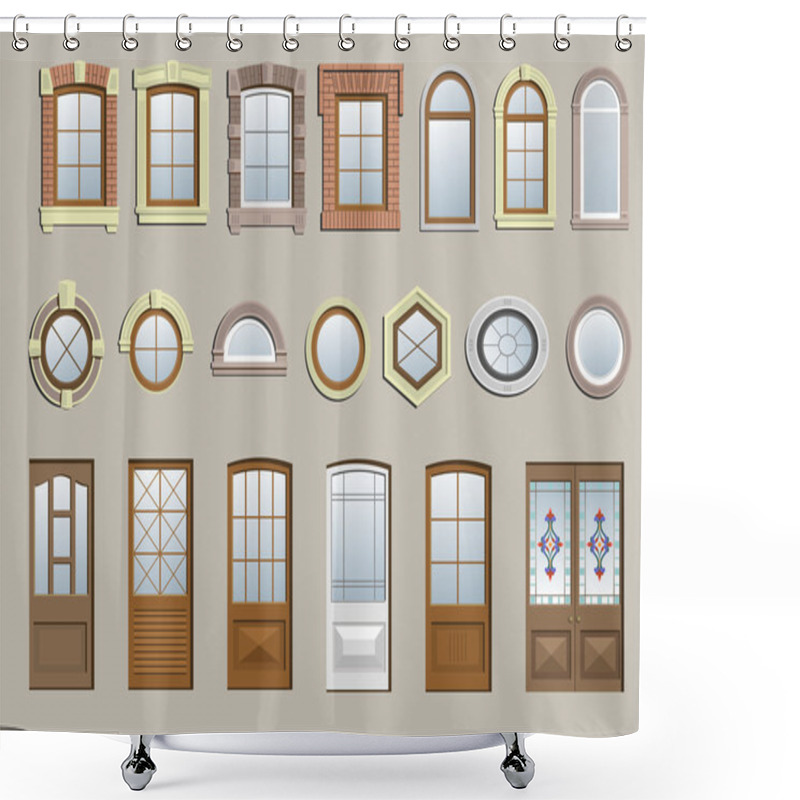 Personality  Set Of Classic Windows Shower Curtains