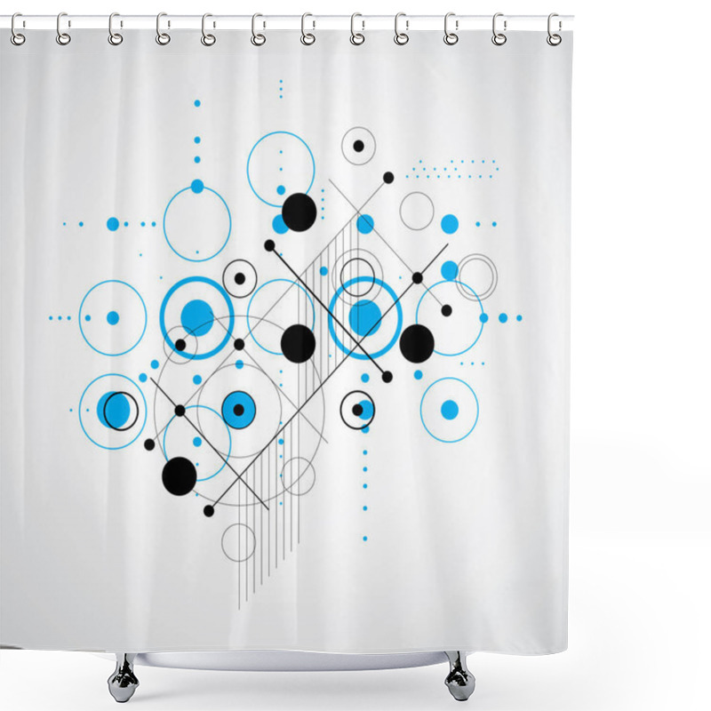 Personality  Retro Abstract Geometric Engineering Background Shower Curtains