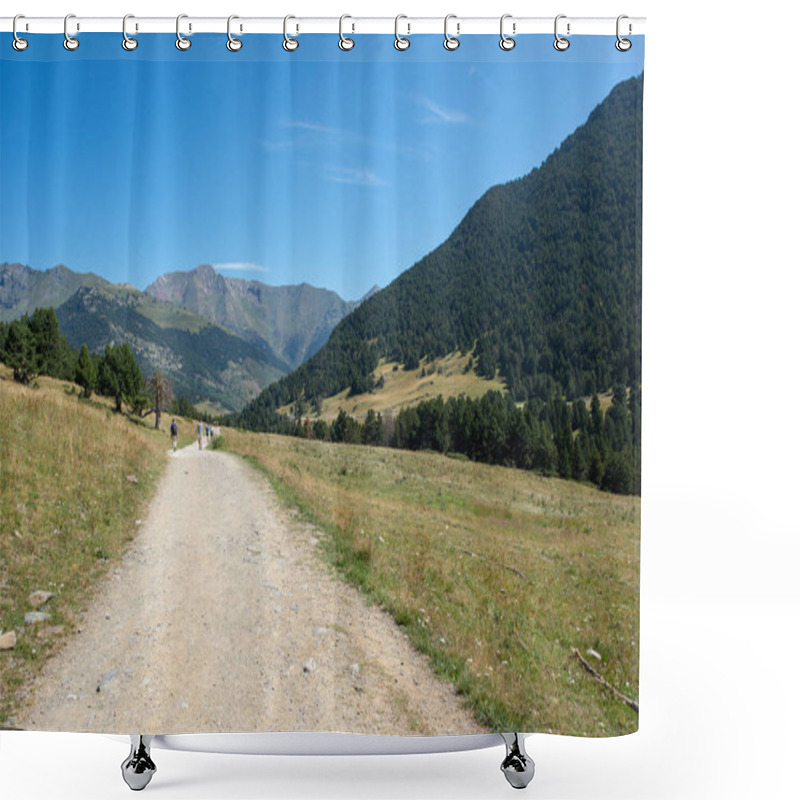 Personality  Mountains In Montgarri Under Blue Sky, Valley Of Aran, Spain Shower Curtains