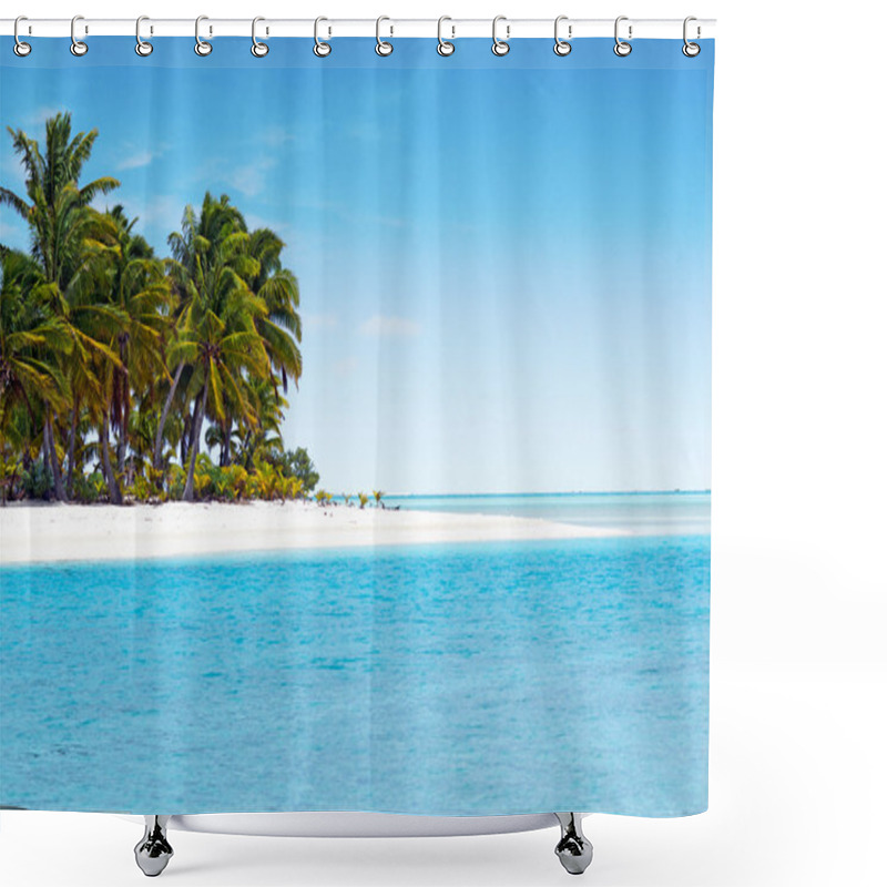 Personality  Landscape Of One Foot Island In Aitutaki Lagoon Cook Islands Shower Curtains