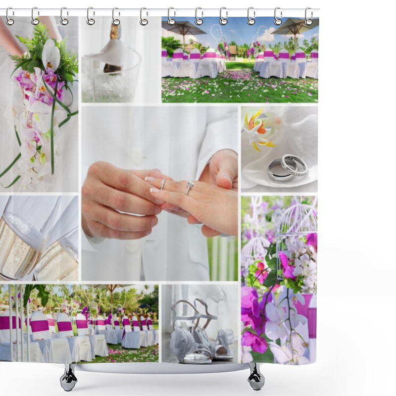 Personality  Wedding Collage Shower Curtains