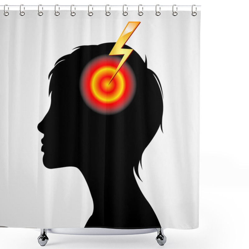 Personality  Terrible Headache Silhouette Shower Curtains