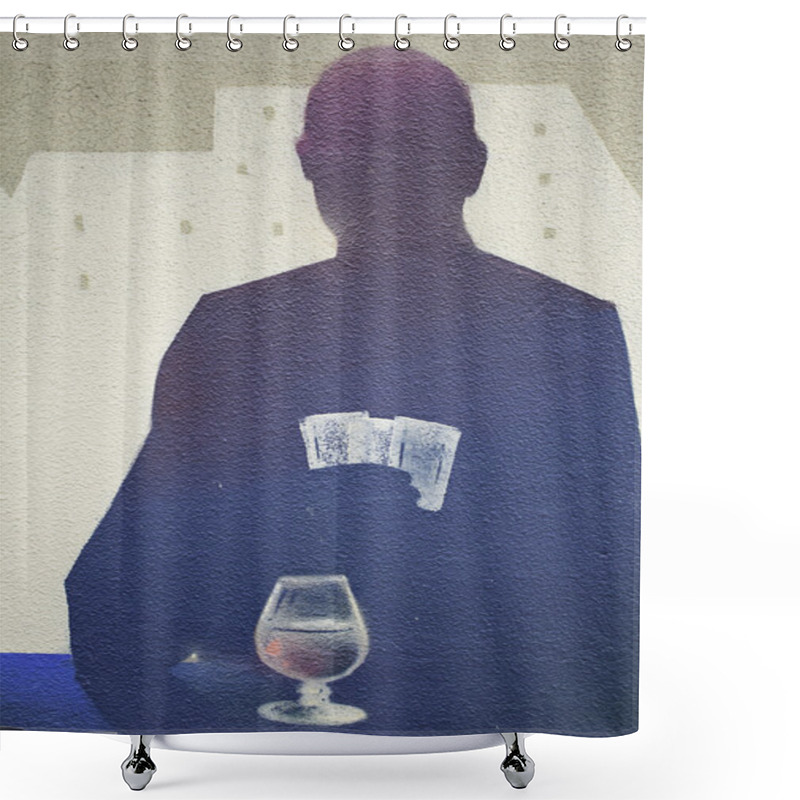 Personality  Man Playing Cards Shower Curtains