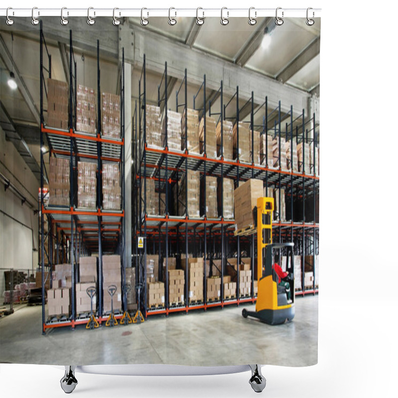 Personality  Warehouse Forklifter Shower Curtains