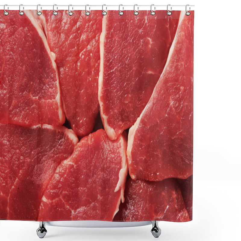 Personality  Piece Of Fresh Raw Meat Shower Curtains