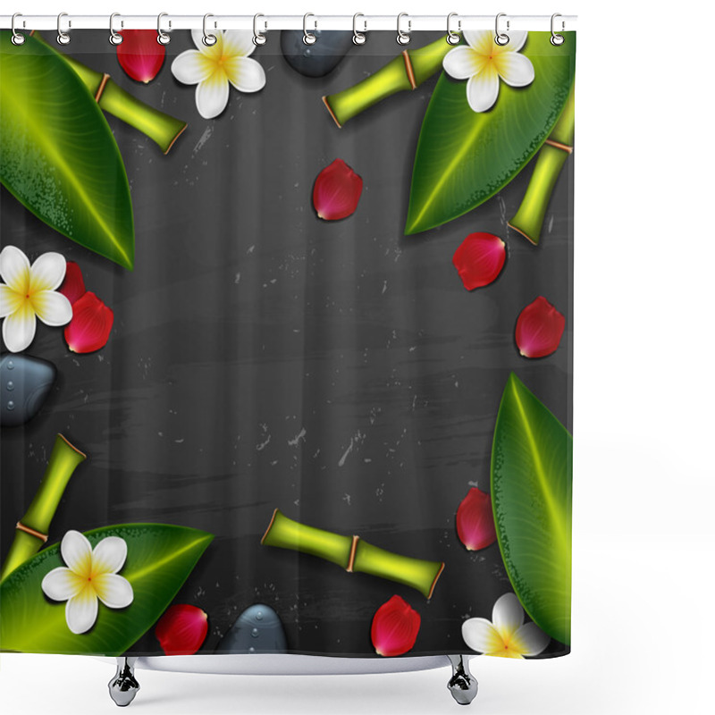 Personality  Spa Background With Tropical Flowers Shower Curtains