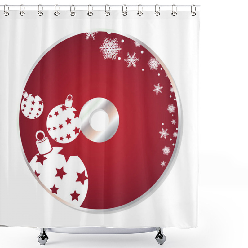 Personality  Christmas Cd Design Shower Curtains