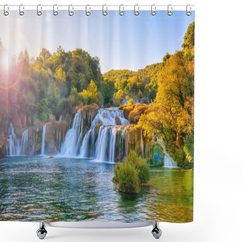 Personality  Amazing Nature Landscape, Waterfall Skradinski Buk, Krka National Park, Croatia Shower Curtains