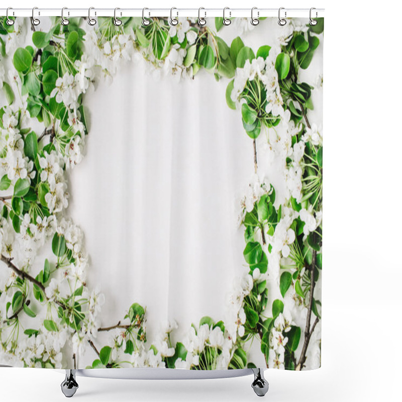 Personality  Frame With Flowers, Branches Shower Curtains