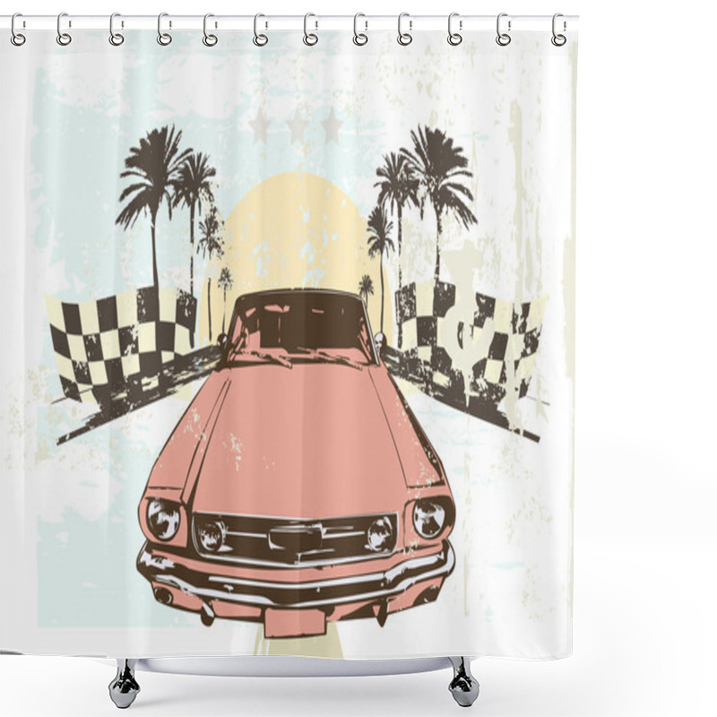 Personality  Racing Car Shower Curtains